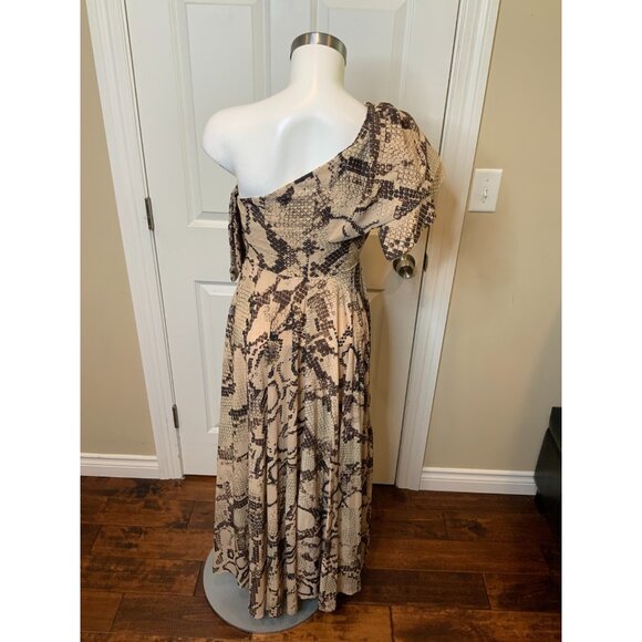 Solace London Brown Python Snake Print Rosa Maxi Dress, Size 4 - Picture 5 of 6
